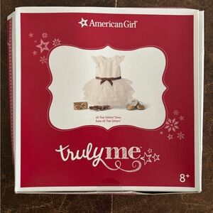 American Girl Pink and White Dress Set never been open